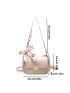 Twilly Scarf Decor Saddle Bag Small Beige