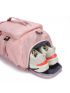 Pink Functional Backpack Letter Pattern Sporty