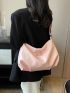 Large Hobo Bag Ruched Detail Pink