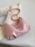 Large Hobo Bag Ruched Detail Pink