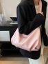 Large Hobo Bag Ruched Detail Pink