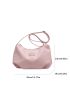 Large Hobo Bag Ruched Detail Pink