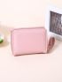 Quilted Pattern Small Wallet Trifold Solid Pink