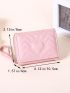 Quilted Pattern Small Wallet Trifold Solid Pink