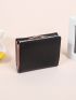 Metal Decor Small Wallet Trifold Solid