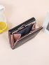 Metal Decor Small Wallet Trifold Solid