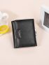 Metal Decor Small Wallet Trifold Solid