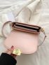 Mini Flap Square Bag Metal Decor Pink