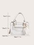 Crocodile Embossed Square Bag Mini White