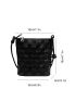 Braided Design Bucket Bag Mini Black