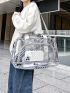 Clear Travel Bag Large Capacity Contrast Binding