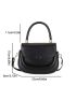 Small Saddle Bag Solid Black Top Handle