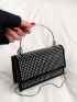 Mini Studded Decor Flap Square Bag Top Handle