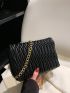 Small Ruched Bag Chain Strap Solid Color Pu