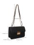 Small Square Bag Pleated Embossed Chain Strap