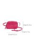 Crocodile Embossed Square Bag Tassel Decor Neon Pink