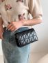 Mini Square Bag Quilted Chain Strap Elegant Solid Color