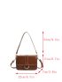 Small Square Bag Metal Decor Solid Color Elegant Style