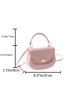 Small Saddle Bag Solid Pink Flap Fashion Style