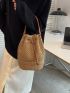 Minimalist Straw Bag Drawstring Design Mini