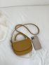 Mini Saddle Bag Top Handle Solid Yellow Fashion Style