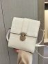 Mini Square Bag Crocodile Embossed Solid White