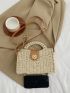 Small Straw Bag Twist Lock For Beach