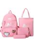 New Fashion, Lovely And Versatile Four-Piece Combination Bag For Men And Women's Universal Student Leisure Backpack