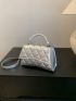 Mini Novelty Bag Geometric Embossed Solid Silver