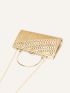 Small Square Bag Rhinestone & Fringe Decor Chain Strap For Prom