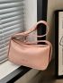 Small Crossbody Bag Solid Pink Letter Embossed