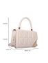 Mini Square Bag Quilted Top Handle Solid White