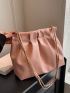 Medium Ruched Bag Solid Pink Chain Strap Fashion Style