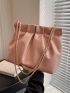 Medium Ruched Bag Solid Pink Chain Strap Fashion Style