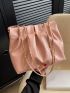 Medium Ruched Bag Solid Pink Chain Strap Fashion Style