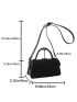 Small Square Bag Top Handle Solid Black