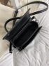 Small Square Bag Top Handle Solid Black