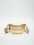 Crocodile Embossed Chain Waist Bag Fashion