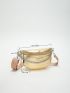 Crocodile Embossed Chain Waist Bag Fashion