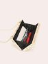 Mini Colorblock Box Bag Chain Strap For Party