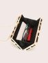 Mini Colorblock Box Bag Chain Strap For Party