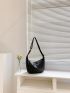 Large Hobo Bag Black Minimalist Large Capacity For Daily