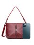 Small Square Bag Red Zipper Front Decor For Work