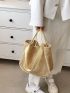 Medium Straw Bag Double Handle Minimalist For Vacation