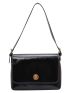 Black Square Bag Metal Decor Flap For Work