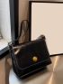 Black Square Bag Metal Decor Flap For Work