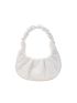 Medium Ruched Bag Handle Ruche Design Elegant Style Solid White