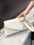 Small Novelty Bag White Flap Adjustable Strap For Work