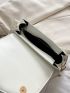 Small Novelty Bag White Flap Adjustable Strap For Work