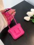 Mini Embossed Box Bag Neon Pink Funky